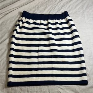 Vintage Designer St John’s Knit Collection Skirt by Marie Gray in Navy and White
